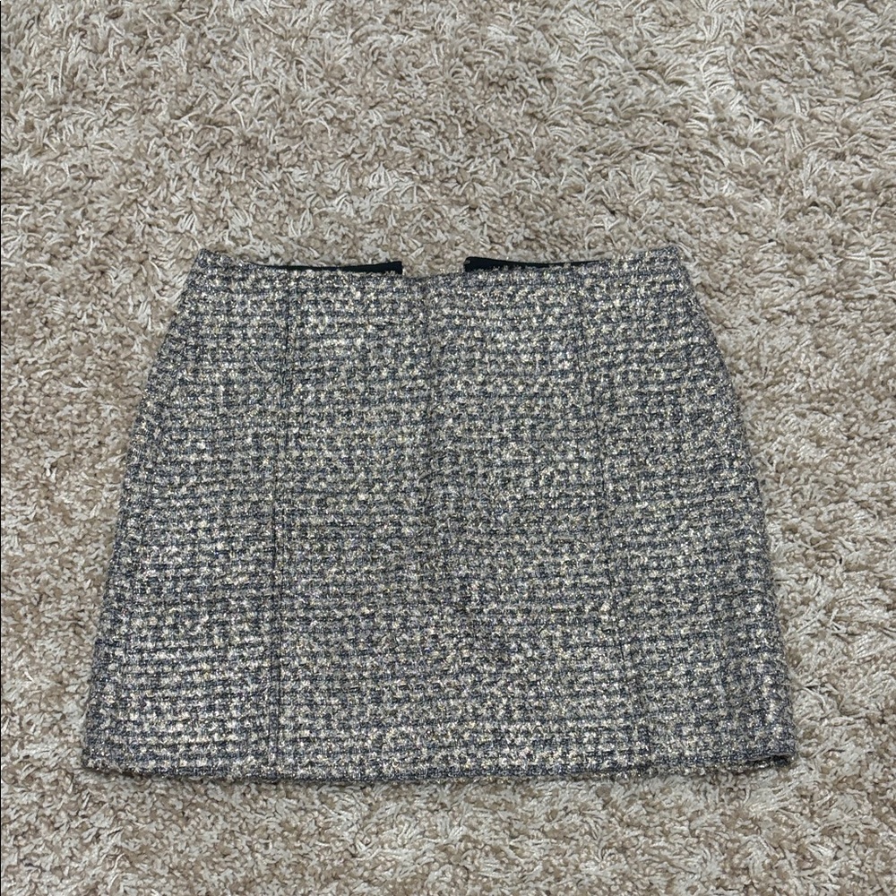 J. Crew Black and White Tweed Mini Skirt
